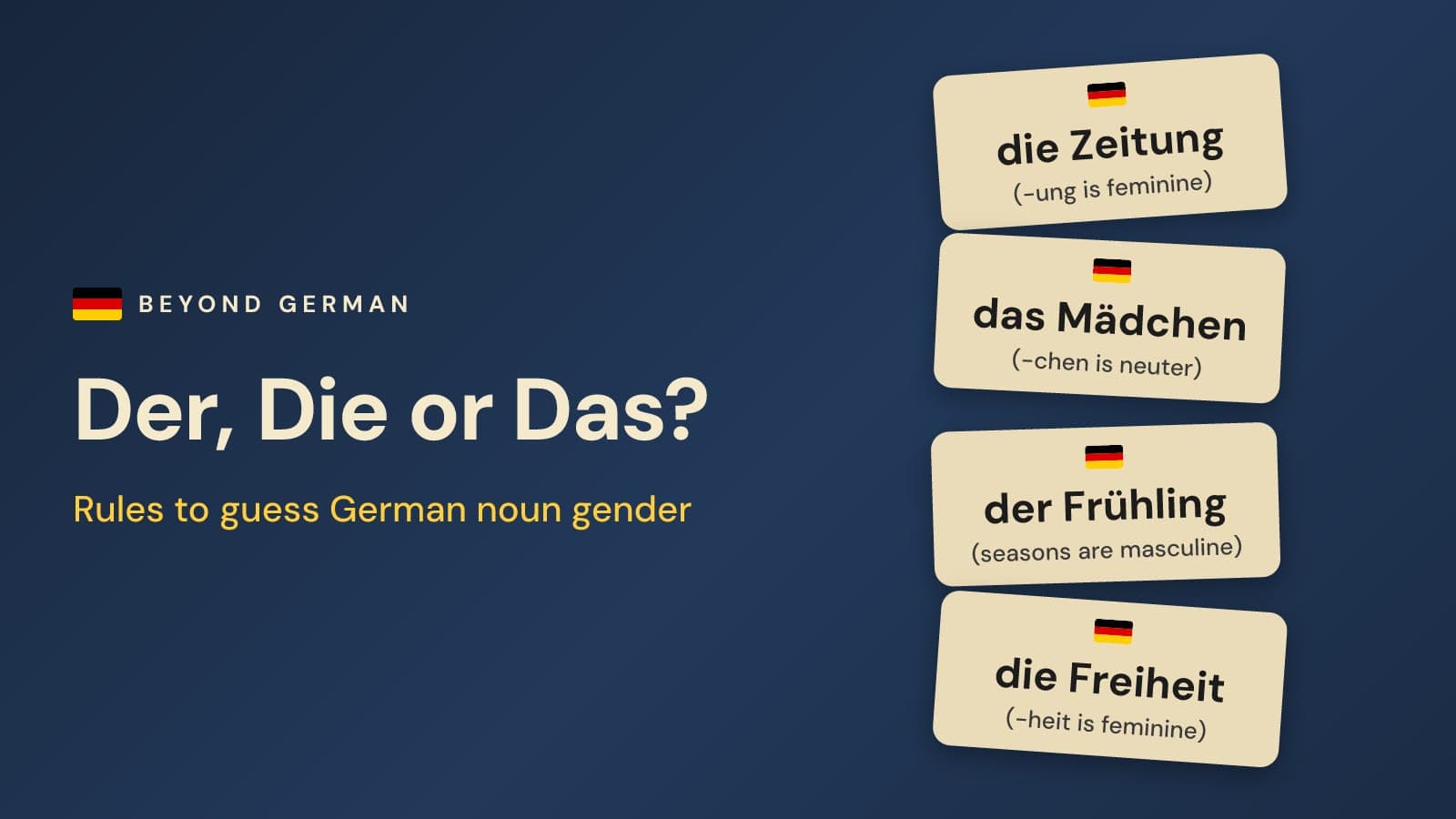 Der, Die, Das Rules: How to Guess German Noun Gender