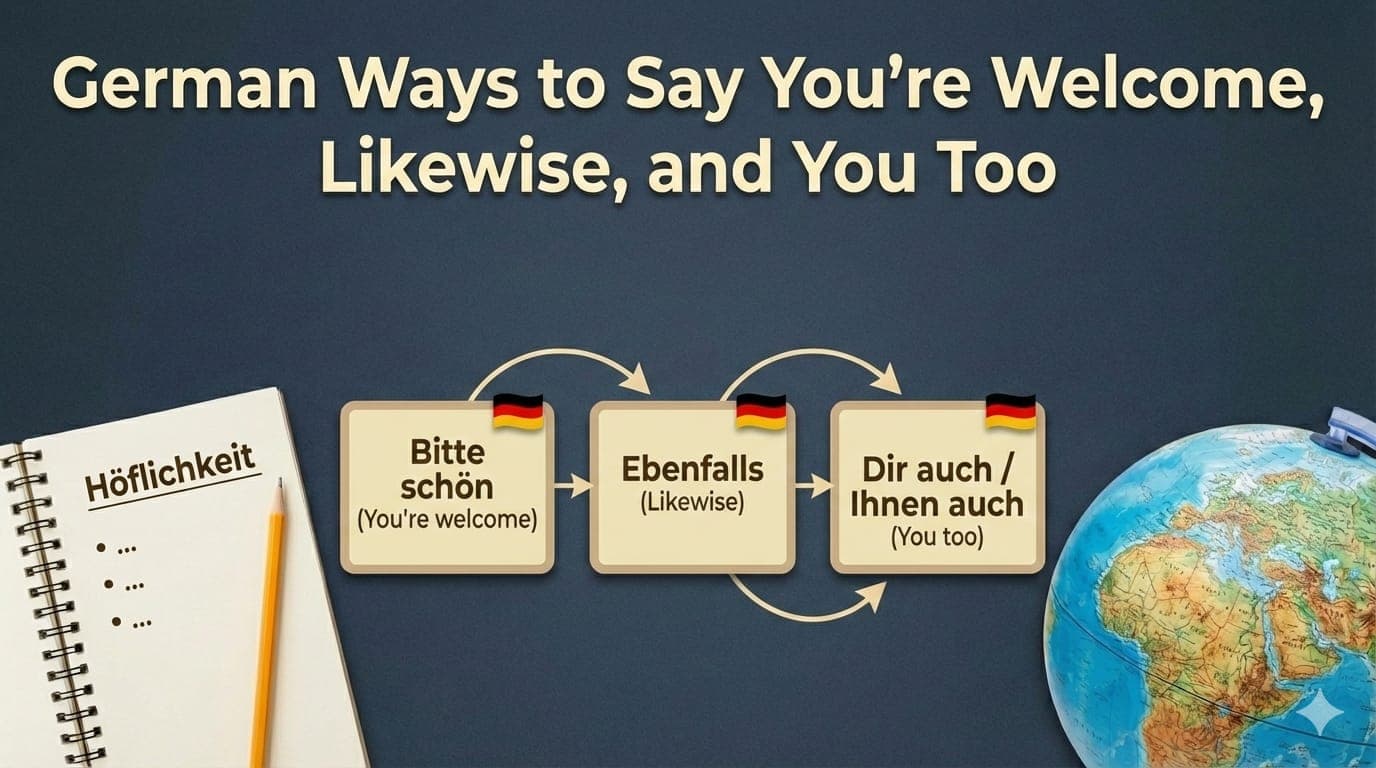 German Ways to Say You're Welcome, Likewise, and You Too (Complete Guide)