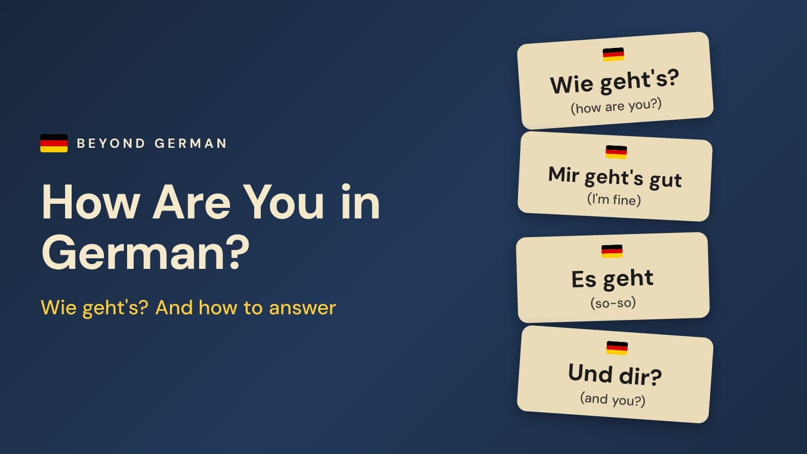 How Are You in German: Wie geht's? and How to Answer