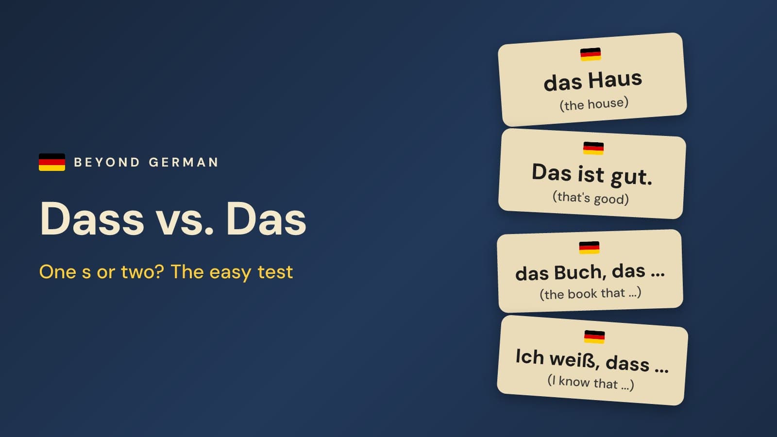 Dass vs Das: When to Use Dass or Das in German (Easy Test)