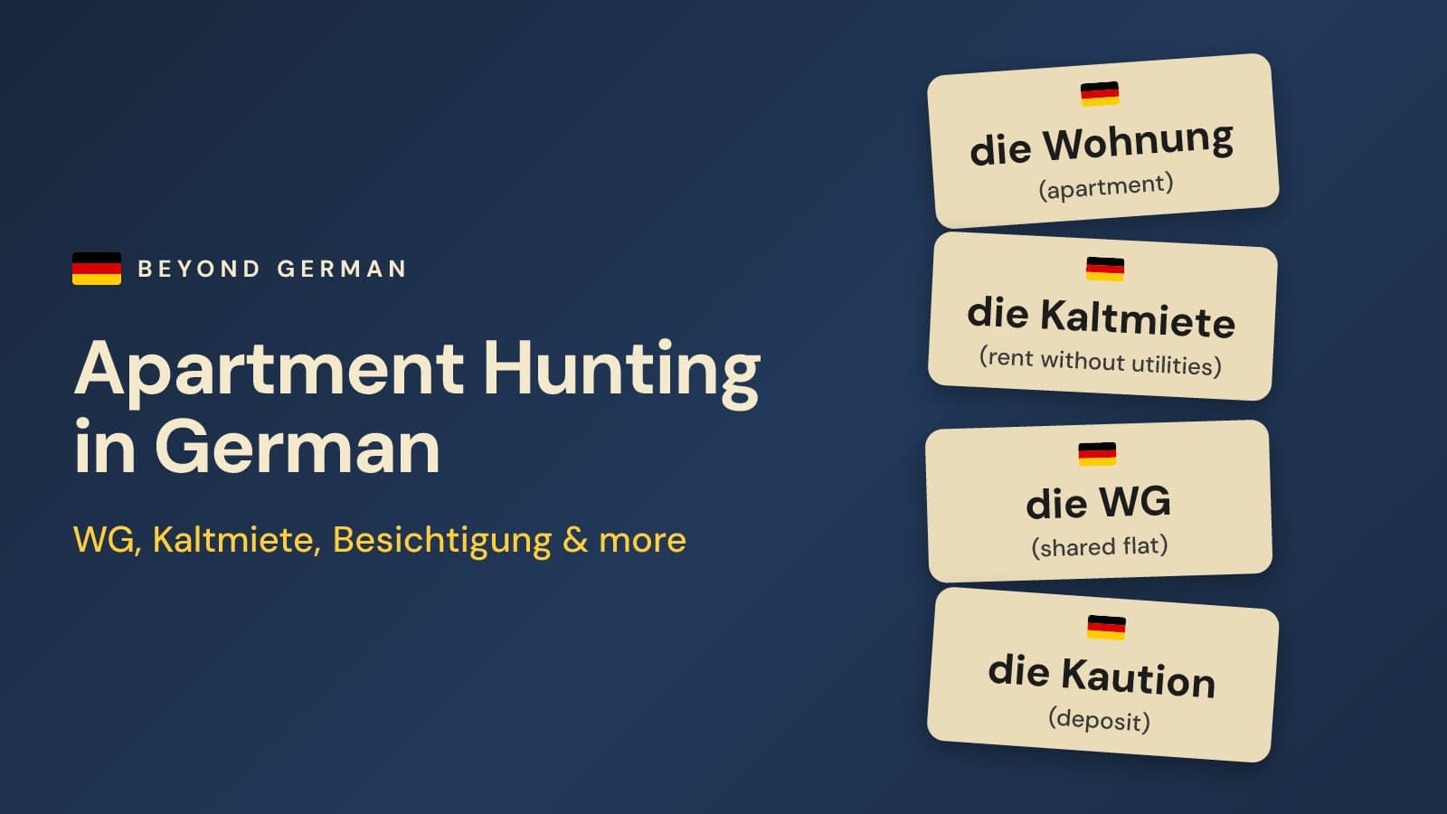 German Apartment Vocabulary: WG, Kaltmiete & Viewing Phrases