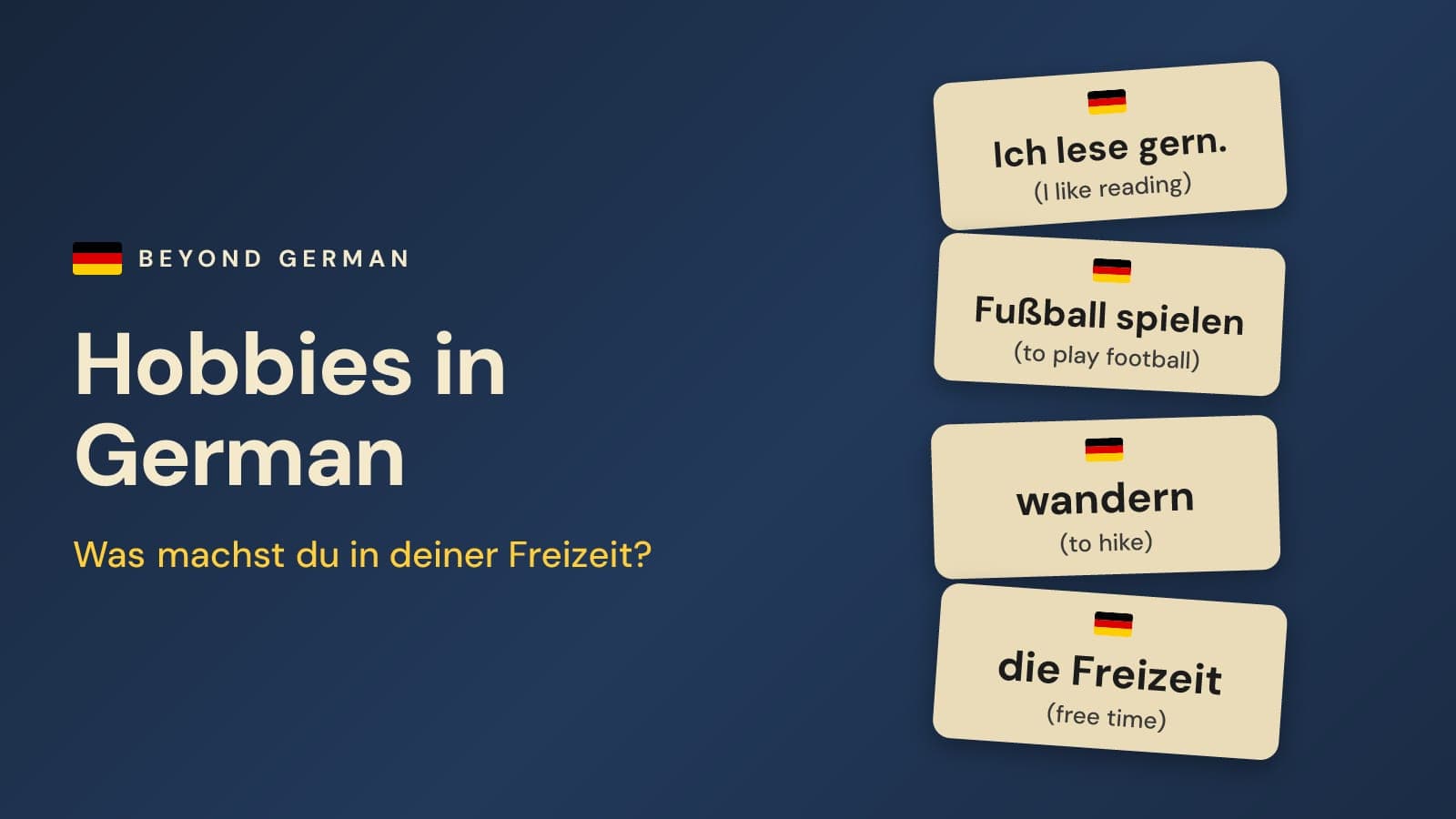 Hobbies in German: Was machst du gern? Freizeit Vocabulary