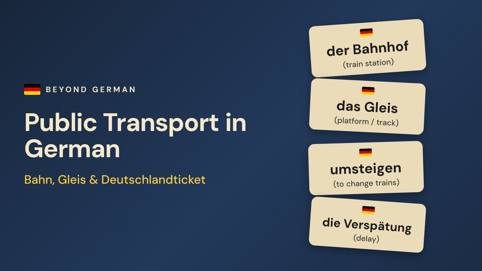 German Public Transport Vocabulary: Trains, Tickets & Phrases