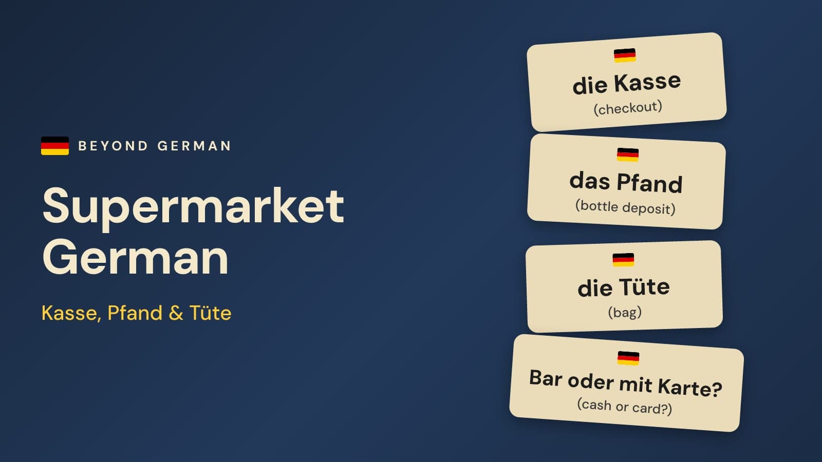 German Supermarket Vocabulary: Pfand, Kasse & Shopping Phrases