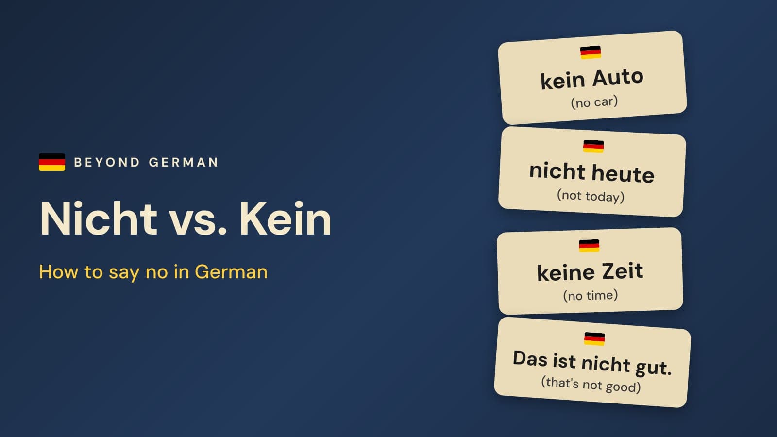 Nicht vs Kein: German Negation Made Simple (+ Where Nicht Goes)