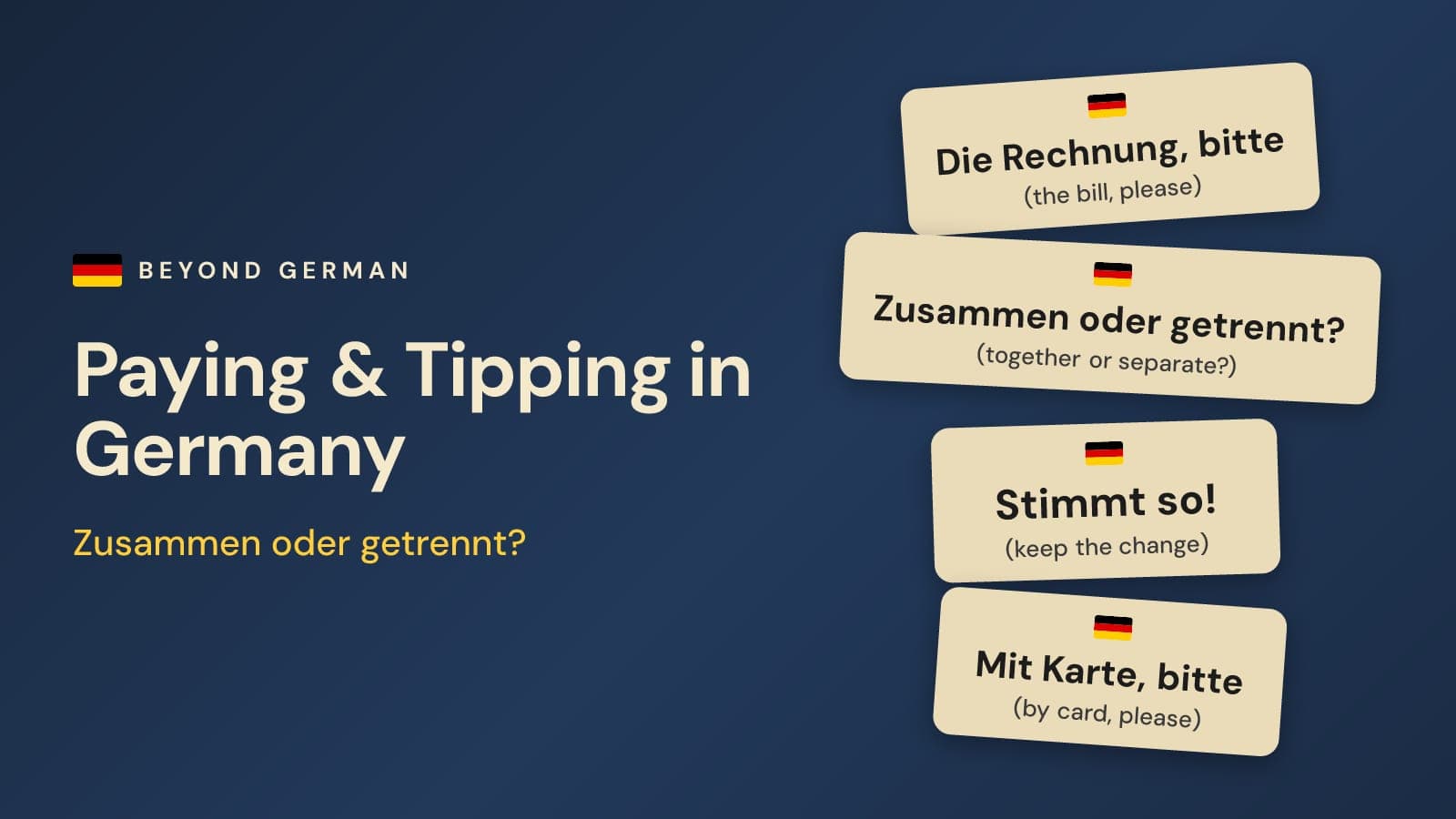 How to Tip in Germany: Paying the Bill, Stimmt so & More