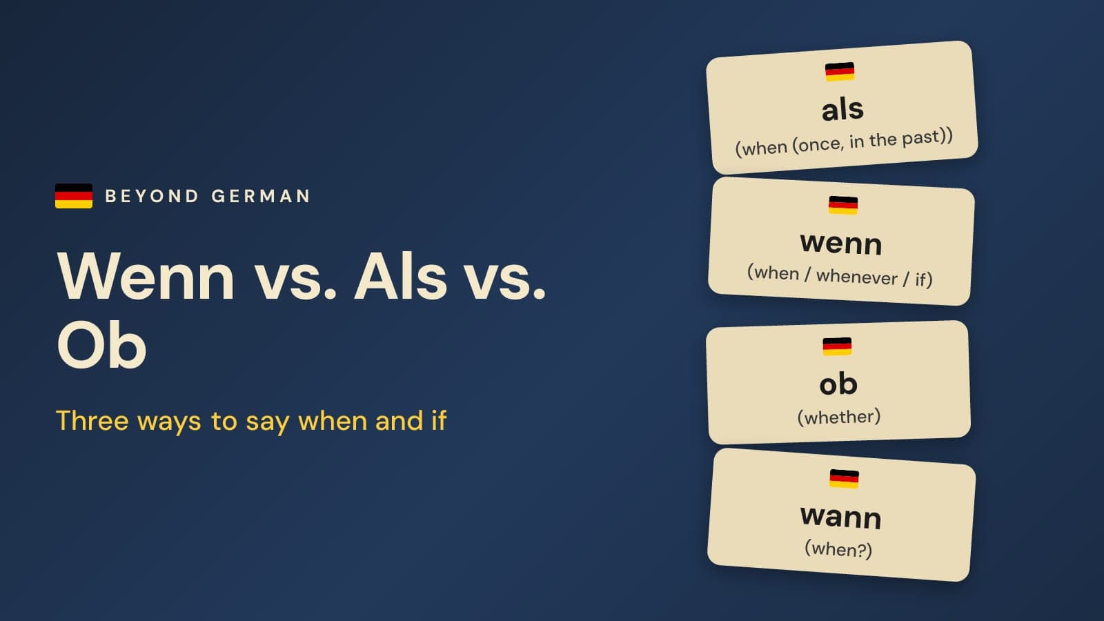 Wenn vs Als vs Ob vs Wann: How to Say When and If in German