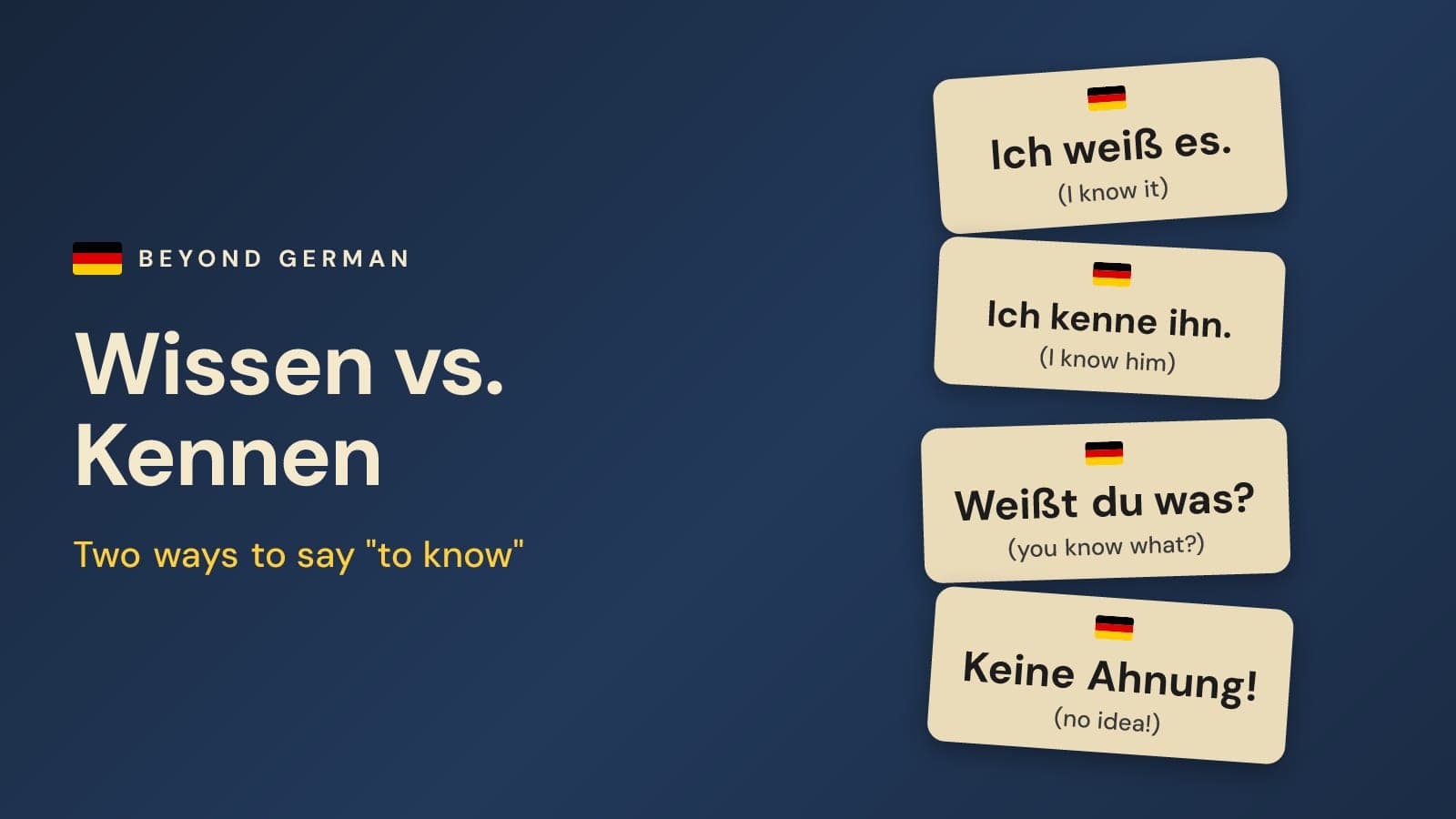 Wissen vs Kennen vs Können: How to Say Know in German